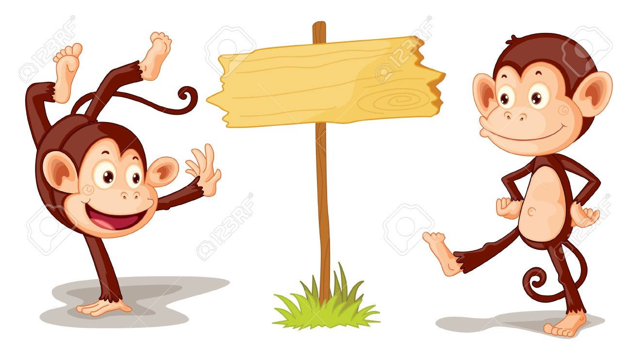 1300x731 Two Monkeys Clipart