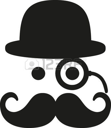 389x450 Mustache With Eye Monocle And Bowler Royalty Free Cliparts