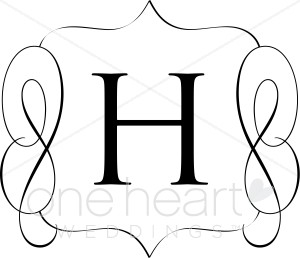 300x258 Classic Monogram H Clipart Wedding Monograms