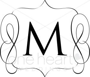 300x258 Classic Monogram M Clipart Wedding Monograms
