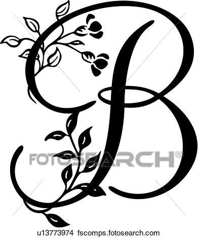 391x470 Clip Art Of , Alphabet, Capital, Monogram, R, Script, Lettered