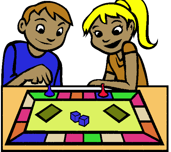 548x486 Kids Play Monopoly Board Game Clipart