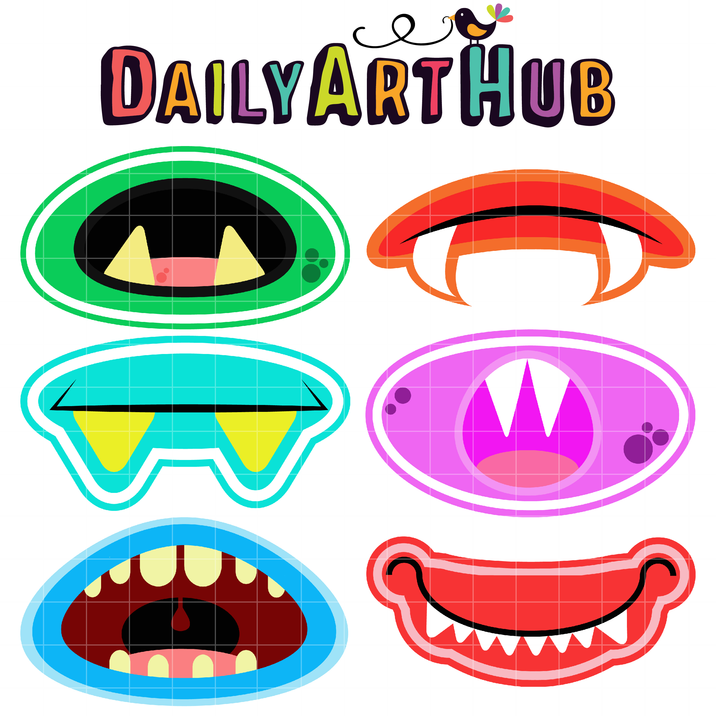 2500x2500 Monster Mouths Clip Art Set Daily Art Hub