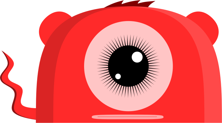 747x414 Pink Eyes Clipart Red Monster