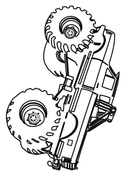 510x700 Simple Grave Digger Monster Truck Coloring Page