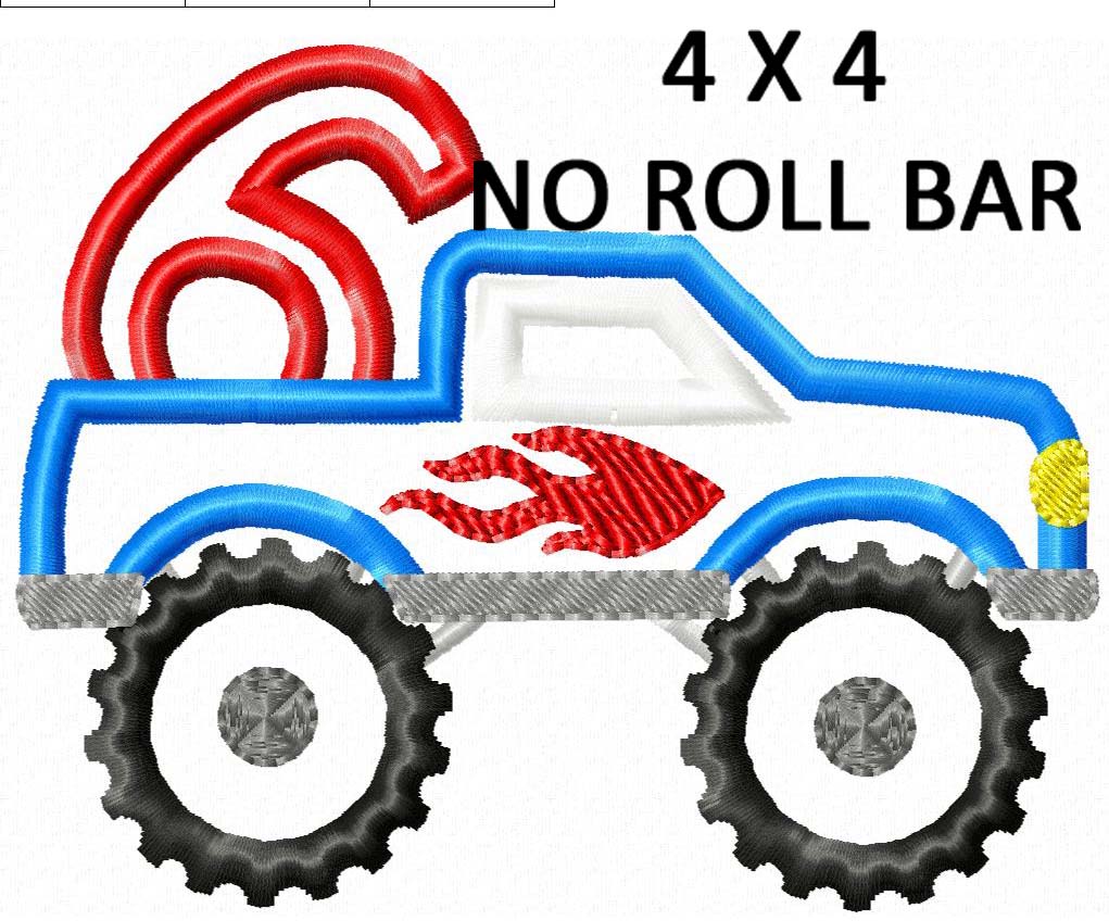 1021x848 Monster Truck Number Set 1 6 Applique Creative Appliques