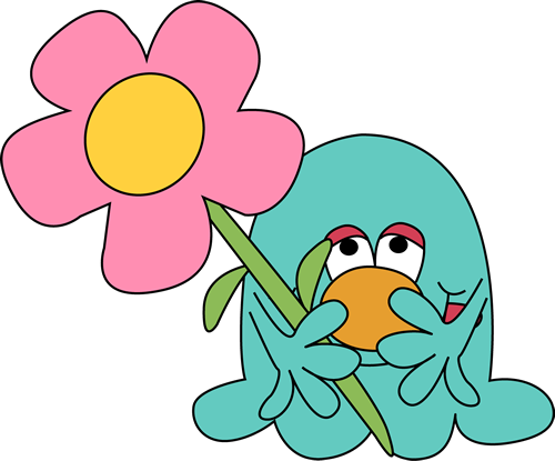 500x415 Monster With A Flower Clip Art