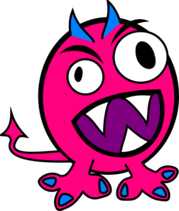 252x297 Pink And Blue Monster Clip Art