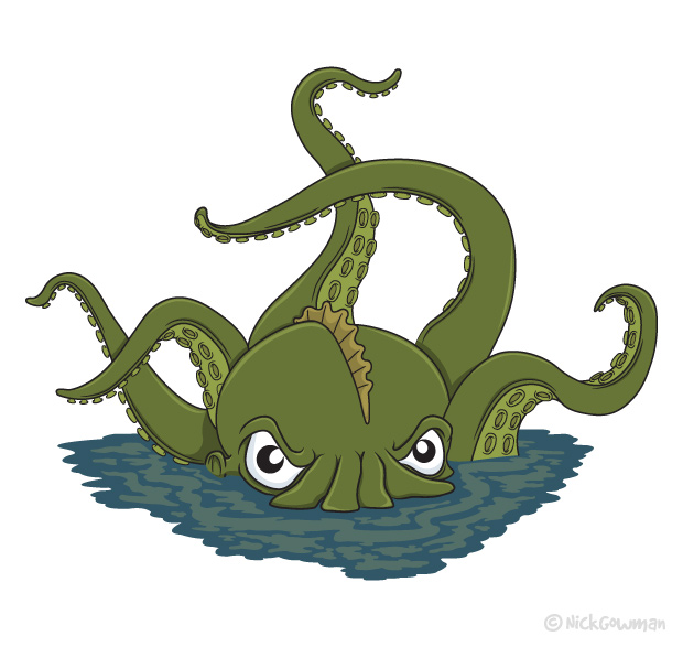 620x587 Sea Monster Cartoon
