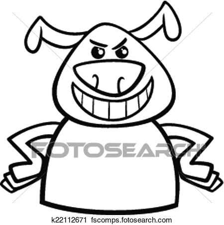 450x451 Clipart Of Mood Angry Dog Coloring Page K22112671