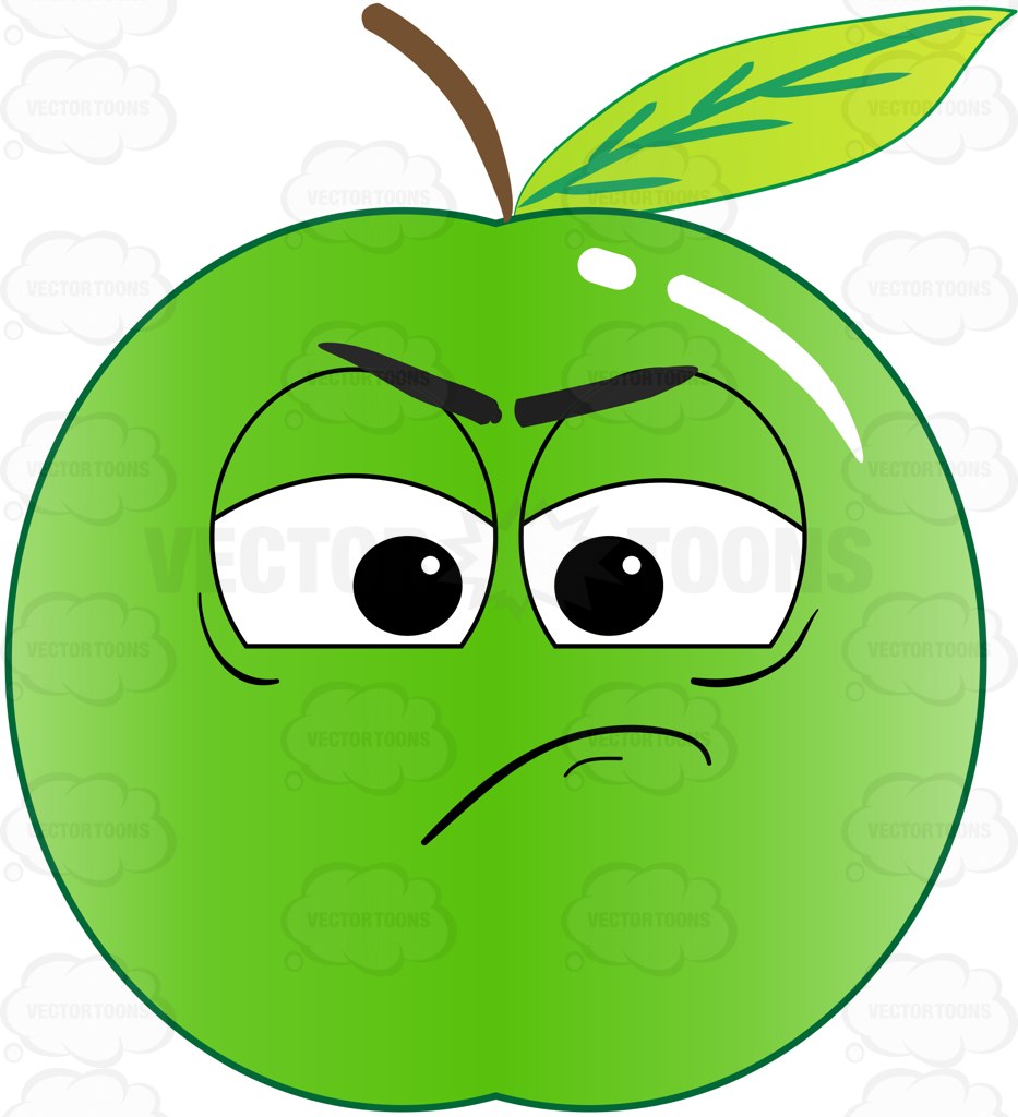 933x1024 Green Apple Sulking And In A Bad Mood Emoji Cartoon Clipart