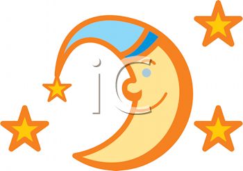 350x247 Royalty Free Clip Art Image Moon And Stars Design