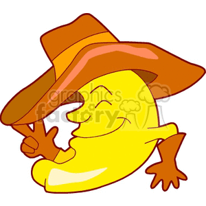 300x300 Royalty Free Moon Wearing A Cowboy Hat 150905 Vector Clip Art
