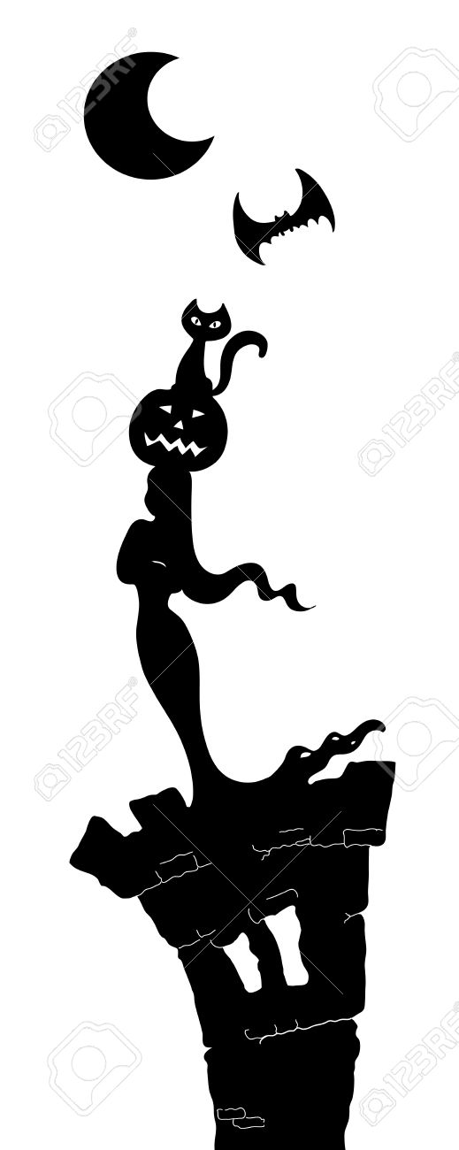 519x1300 Moonlight Clipart Cat