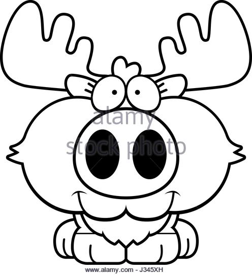 496x540 Cartoon Smiling Moose Black And White Stock Photos Amp Images