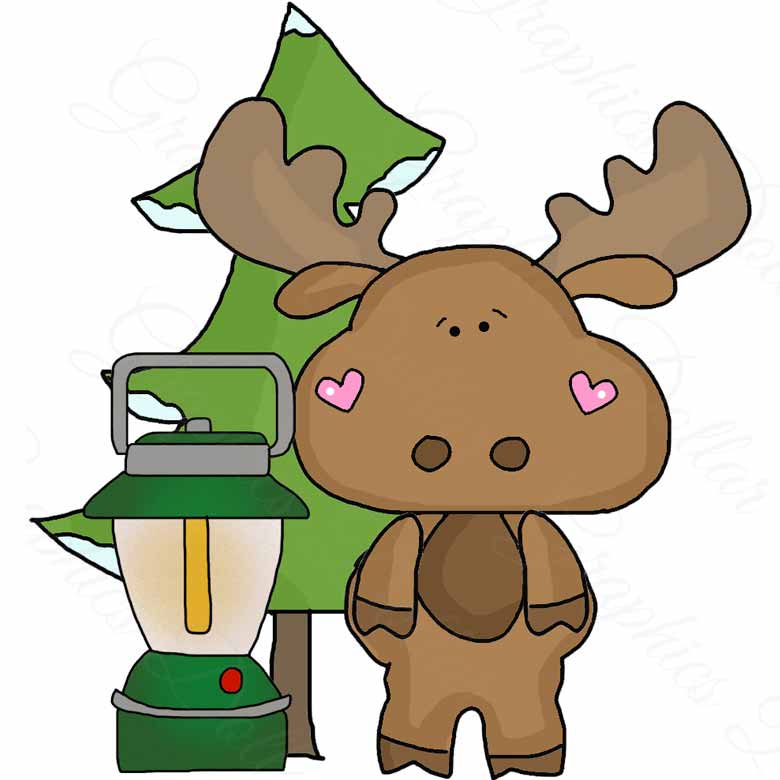 780x780 Camping With Little Moose Clip Art Graphics Dollar