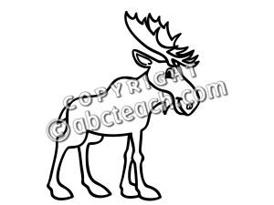300x225 Moose Clipart Black And White