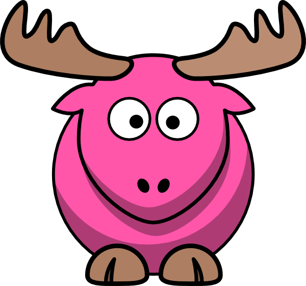 600x560 Pink Moose Cartoon Clip Art
