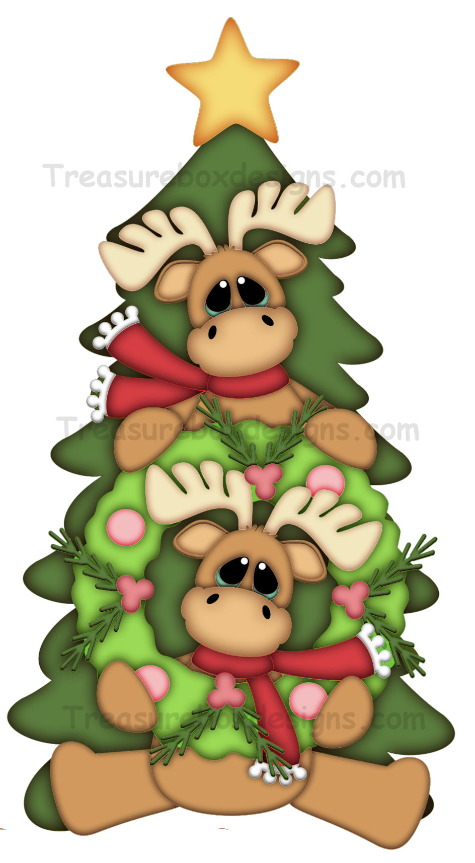 944x1714 Christmas Tree With Reindeer Clip Art Imagenes