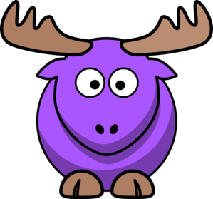 299x279 Purple Moose Cartoon Clip Art