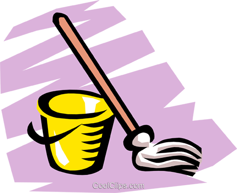 480x392 Mop Amp Pail Royalty Free Vector Clip Art Illustration Hous0504