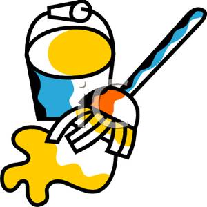 300x300 Mop Cleaning Up A Spill Clipart Image