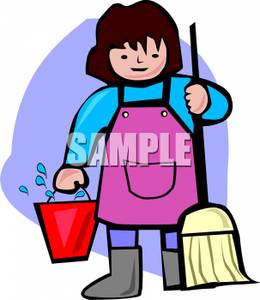 260x300 Woman With A Mop And Bucket
