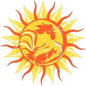 170x170 Rooster And Morning Sun Clip Art