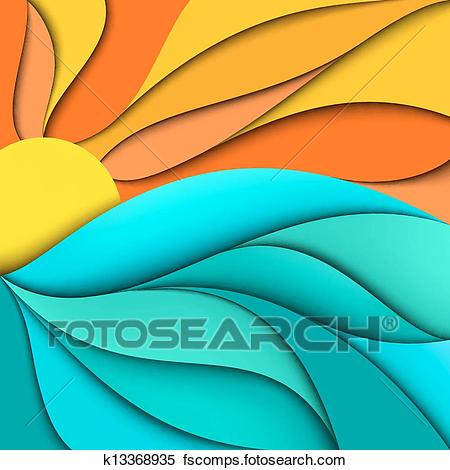 450x470 Clipart Of Ocean Concept Vector