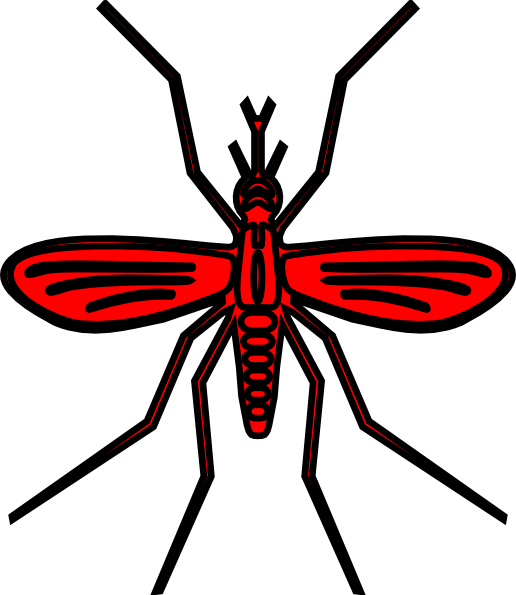 516x595 Mosquito In Red Color Clip Art