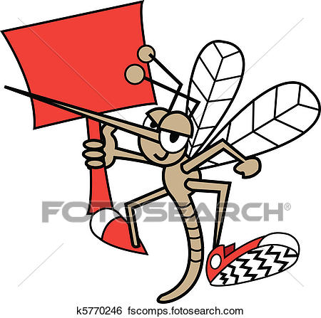 450x447 Clip Art Of Mosquito Holding Sign K5770246