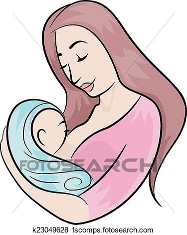 375x470 Clip Art Of Breastfeeding K23049628