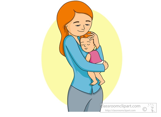 550x400 Mother Holding Baby Clipart