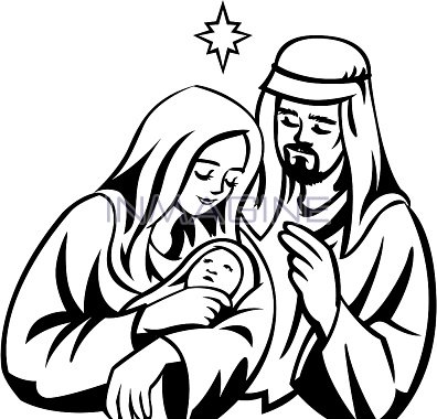 396x380 Mary And Joseph In The Stable Graphic Clipart