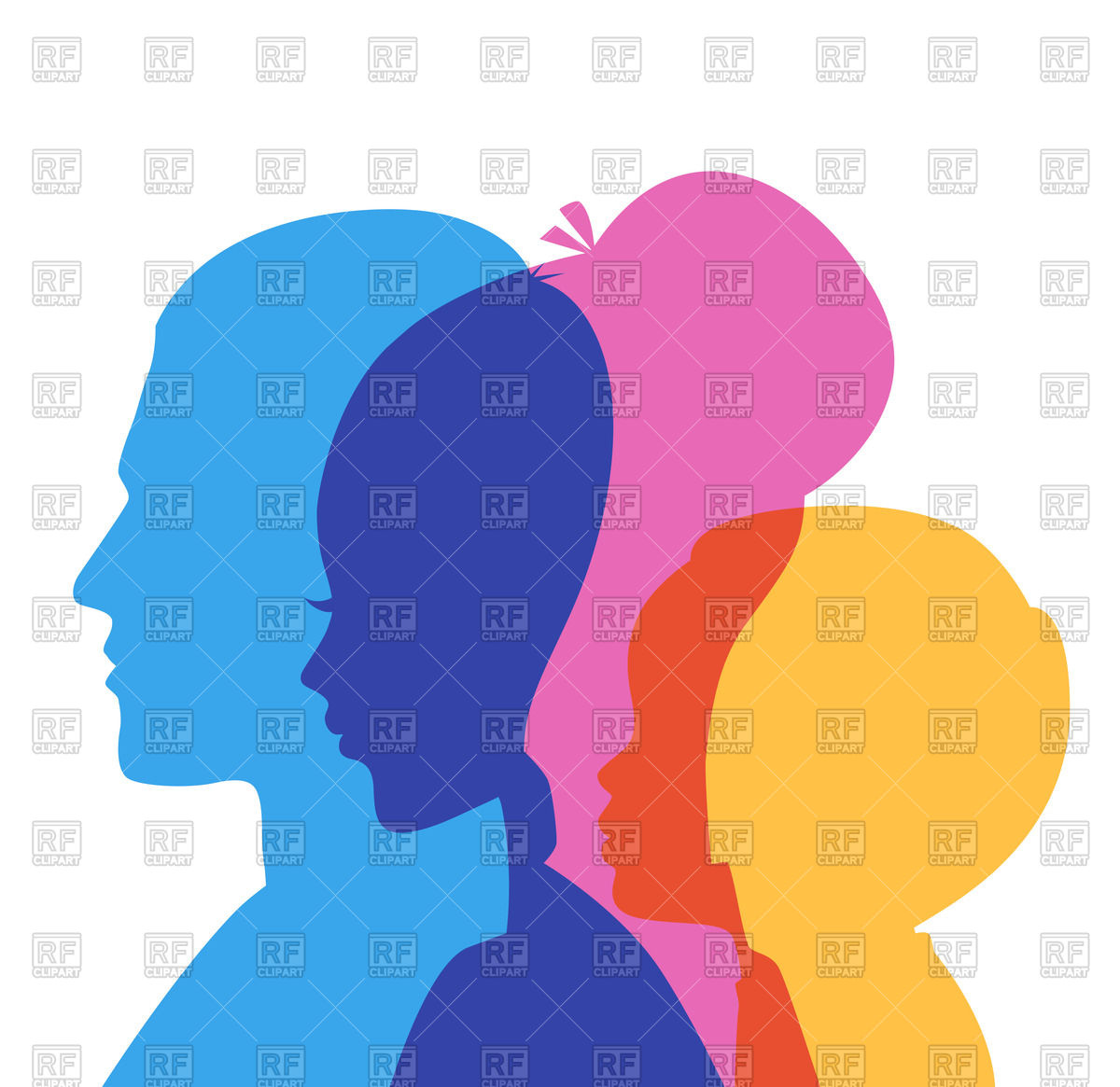 1200x1165 Silhouette Of Family (Father, Mother And Son) Royalty Free Vector