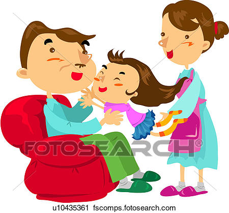 450x418 Clipart Of Sofa, Mother, House, Weekend, Holiday, Father U10435361