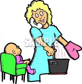 342x350 Young Mother Multi Tasking