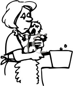 255x300 Mother And Baby Clipart Cooking