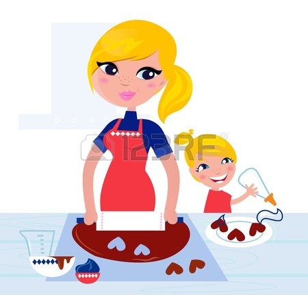 450x431 Mother Baking Clipart