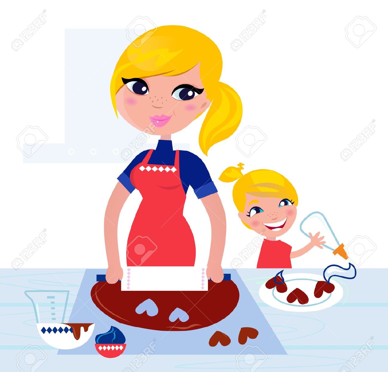 1300x1246 Baking Clipart Mother Daughter