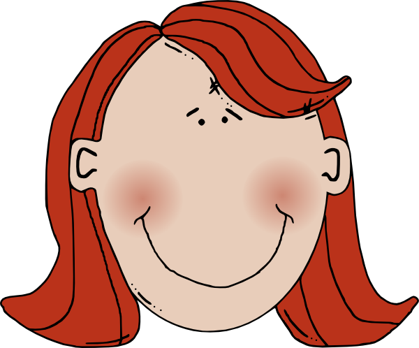 600x498 Womans Face With Red Hair Clip Art