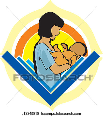 419x470 Stock Illustration Of Side View Of Mother Holding Baby U13345818