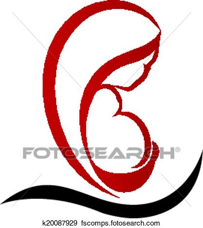 418x470 Clip Art Of Love Concept Mother And Baby Logo K20087929
