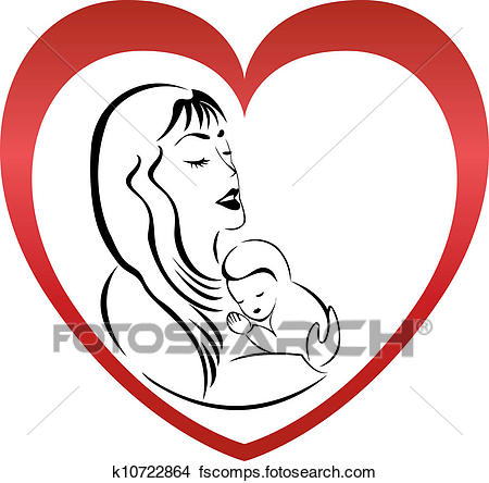 450x444 Clipart Of Mother And Son Logo Vector K10722864