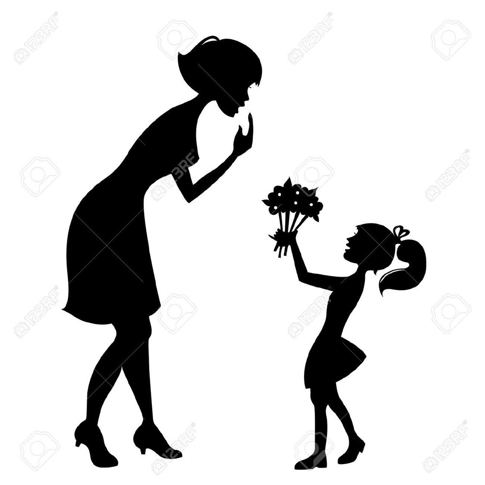 1000x1000 Free Clipart Mothers Day Black And White