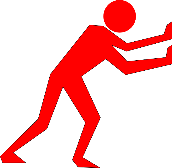 600x585 Man Pushing Red Clip Art