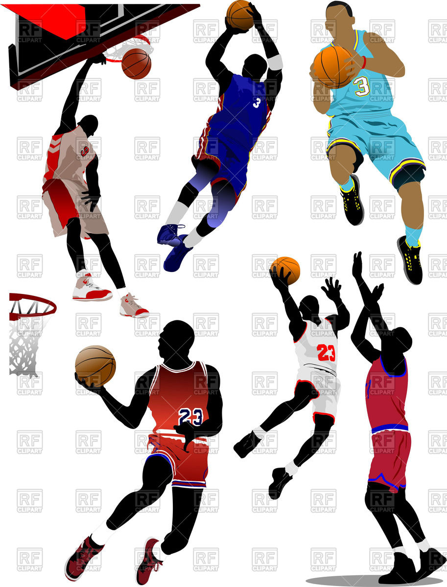 913x1200 Basketball Players With Balls In Motion
