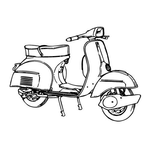 Motorcycle Black And White Clipart