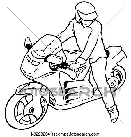 450x470 Drawings Of Motorcycle And Driver K3223234