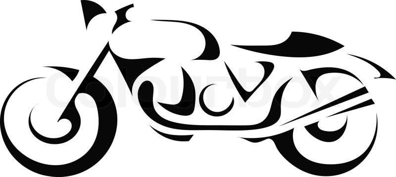 800x358 Black Silhouette Of A Motorcycle Stock Vector Colourbox